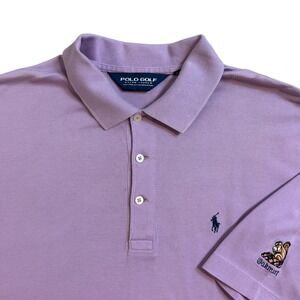 Polo Golf Ralph Lauren Mens Large Lavender Pima Cotton Oakmont Squirrel Polo